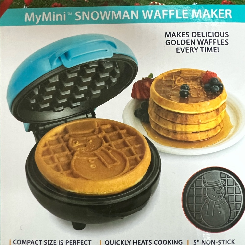 NOSTALGIA MyMini Snowman Waffle Maker ⛄️ NEW